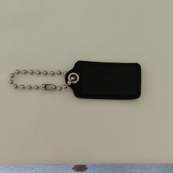 Coach Black Leather Bag Fob Purse Hang Tag - Picture 2 of 12